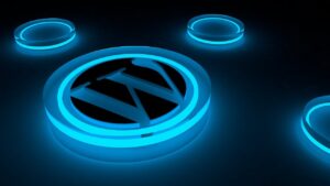 wordpress, logo, glow, internet, blog, hosting, icon, network, online, publish, neon, concept, art, site, glass, refraction, word, press, 3d, render, blue logo, blue online, blue blog, blue neon, wordpress, wordpress, wordpress, wordpress, wordpress